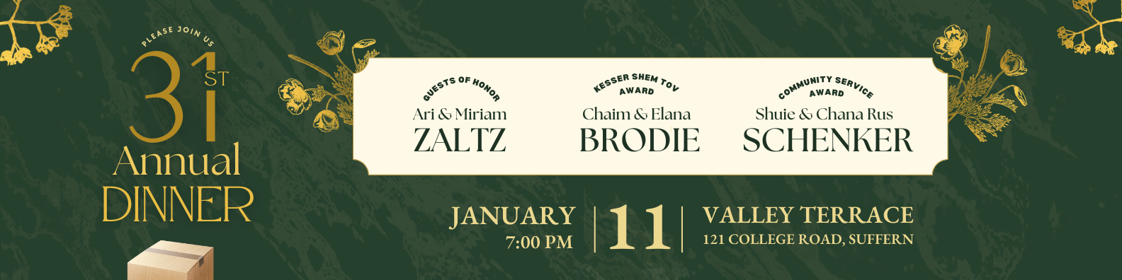 Tomche Shabbos of Rockland County - 2026 Dinner Banner